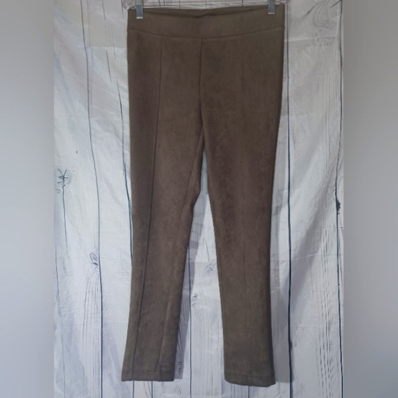 Andrew Marc Brown Faux Suede Pull On Pants - Picture 1 of 11
